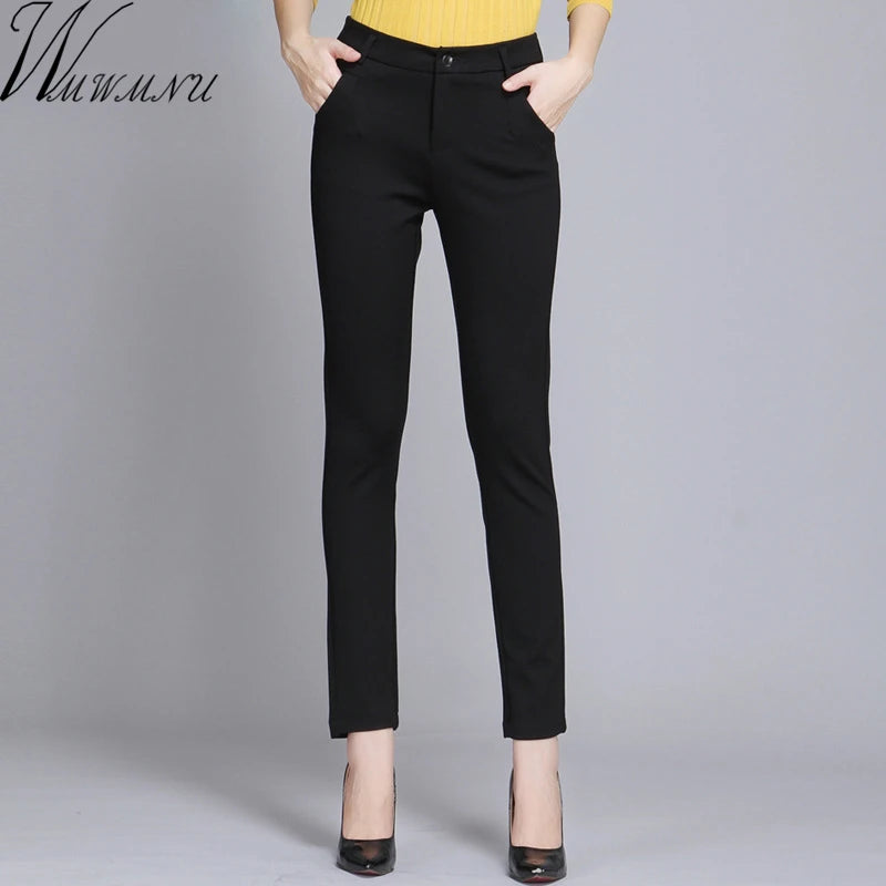 Wmwmnu Women Ankle-length Trousers Work Wear Casual Spring Black Pencil Pants Plus Size 4xl Leggings Broek Stretch Pantalones - Mozarto Enterprise