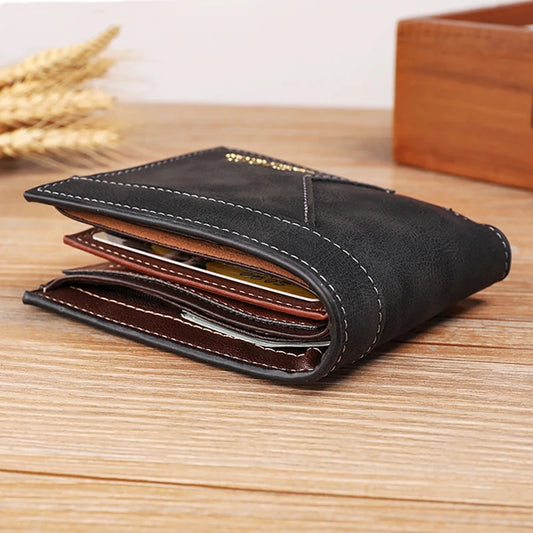 Men's Leather  Wallet Short Brand Luxury Men's Wallet Credit Card 2023 Top Vintage Male Small Wallet Coin Purse Brand Wallet - Mozarto Enterprise