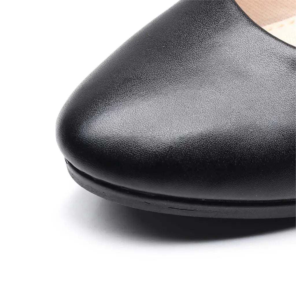 Women Ballet Shoes Black Women Wedges Casual PU leather Shoes Office Work Boat Shoes Cloth Sweet Loafers Womens Classics Shoes - Mozarto Enterprise