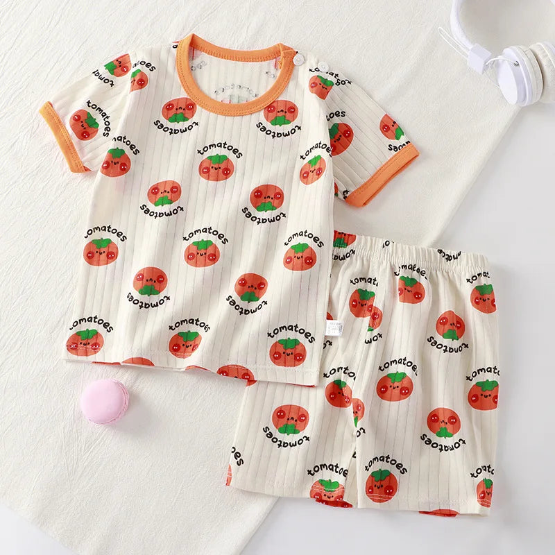 Shop New Kids' Cartoon Print Summer Sets