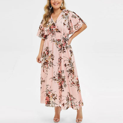 Buy Plus Size Women's Floral Chiffon Dress