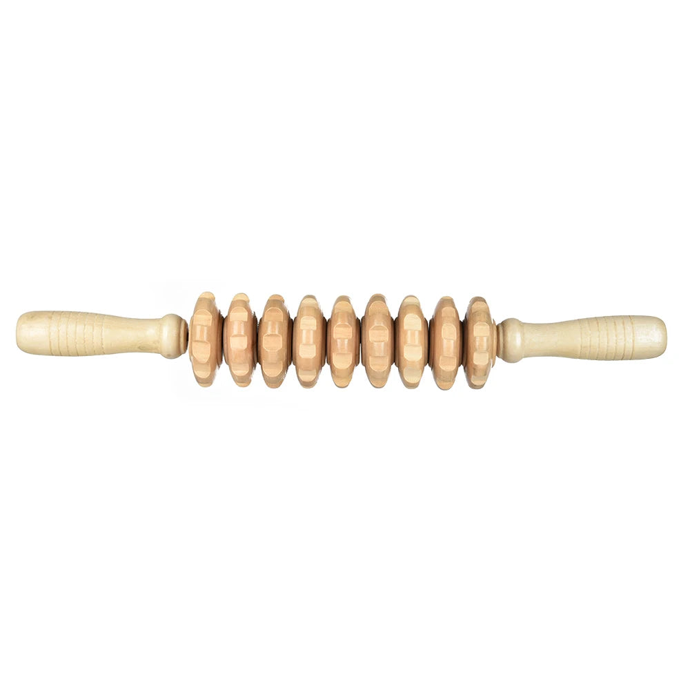 Buy 9-Wheel Wooden Abdomen Massager