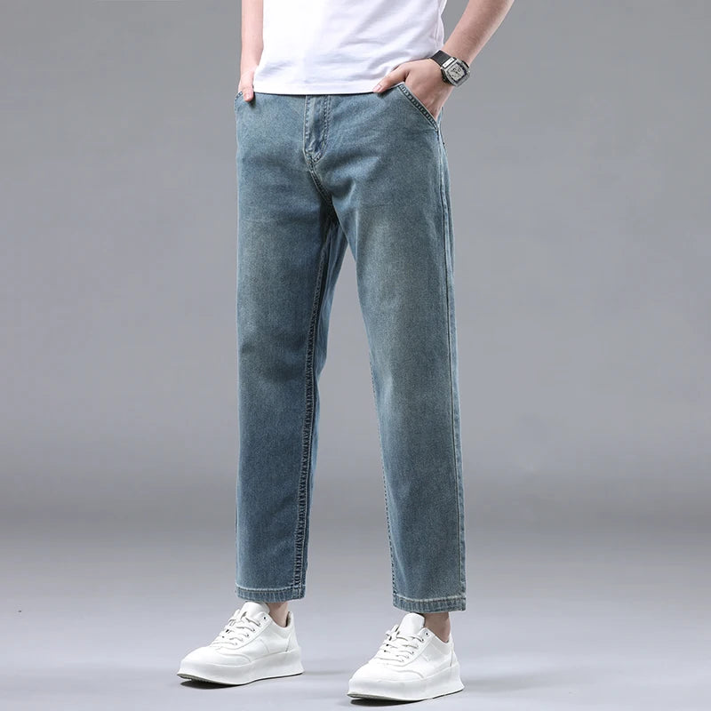 Summer Denim Ankle-Length Pants for Men