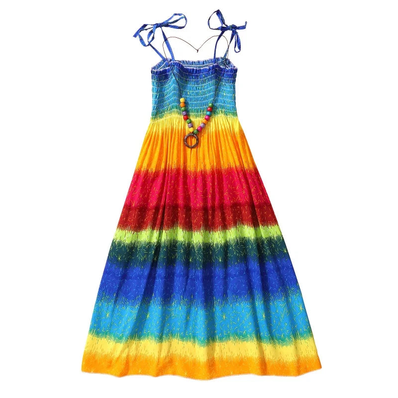 Buy Bohemian Suspenders Girls's Beach Dress