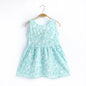 Explore Summer Girls Print Binding Rope Dress