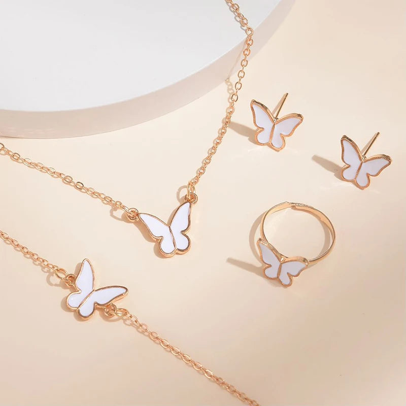 5PCS Fashion Butterfly Jewelry Set for Women