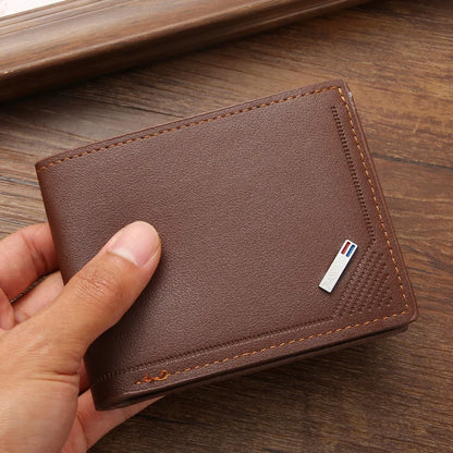 New Men's Wallet Short Wallet Youth Fashion Thin Multi Card Large Capacity Horizontal Business Soft Leather Wallet for Men - Mozarto Enterprise