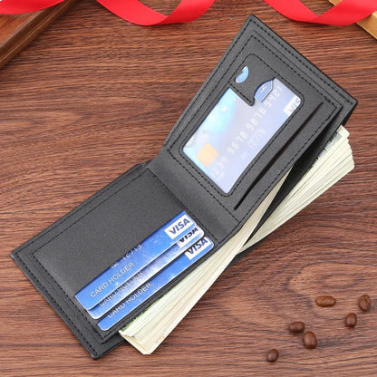 Men's Wallet Mens Short Wallet Youth Fashion Horizontal Soft Leather Business Wallet Credit ID Card Holder Wallet Billfold Purse - Mozarto Enterprise