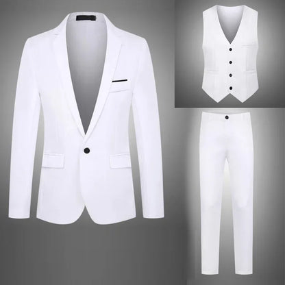 Casual Western-style Men's Suit Three-piece Set Business Attire For Men Elegant Fashionable Professional Dress - Mozarto Enterprise