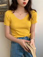 AOSSVIAO V-neck Solid Thin Summer Pullover