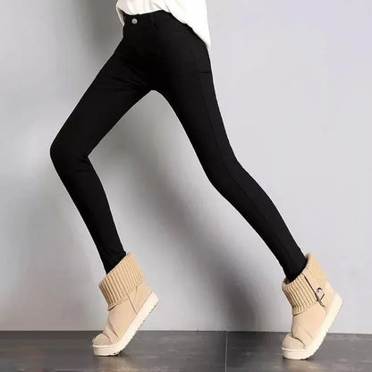 High Elastic Skinny Pencil Jeans leggings Elastic Black Plus Size Immitation Stretch Denim Pants Long Trousers - Mozarto Enterprise