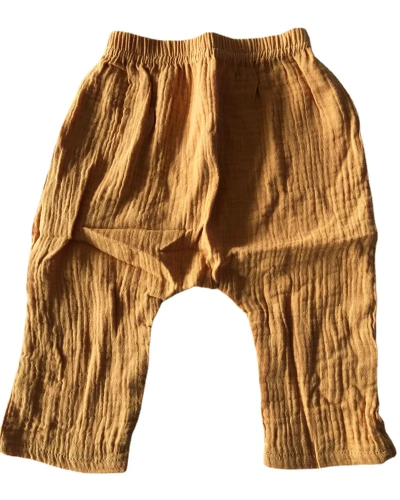 Kids' Linen Pleated Trousers | Harem Pants