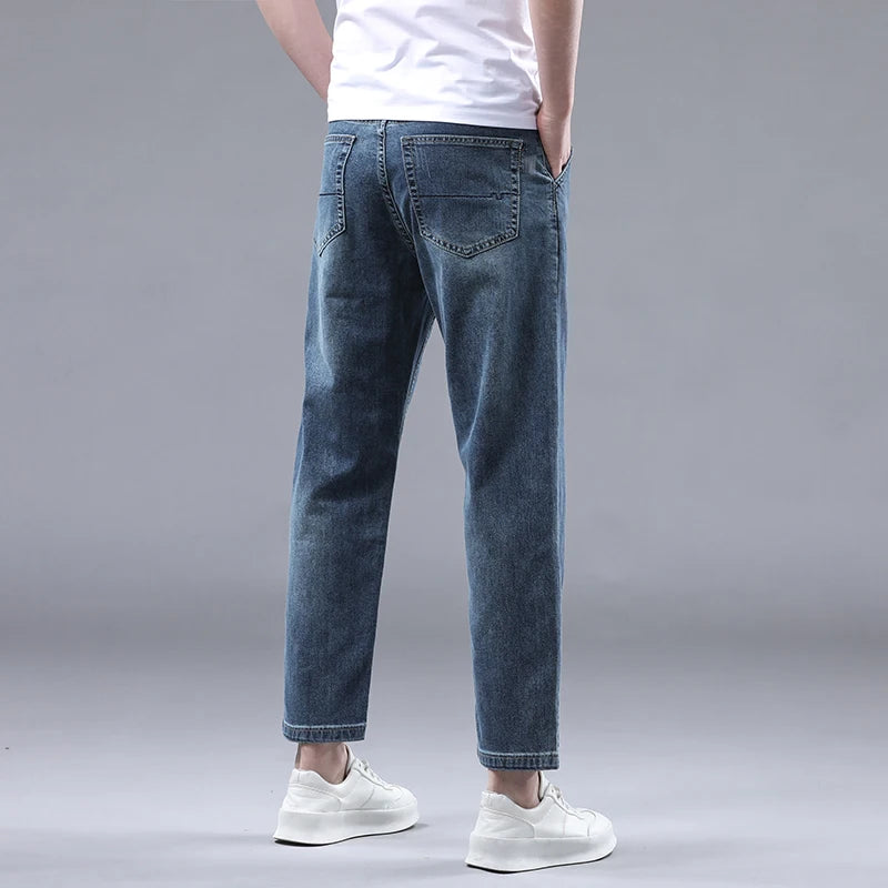 Summer Denim Ankle-Length Pants for Men