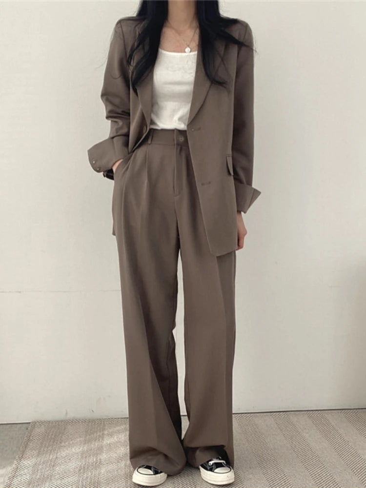 Plus Size Women's Suit Jacket & Trousers Set