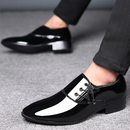 Trending Italian Patent Leather Shoes for Men Business Shoe Lace Up Oxfords Plus Size Male Wedding Party Shoes Men Black Leather - Mozarto Enterprise