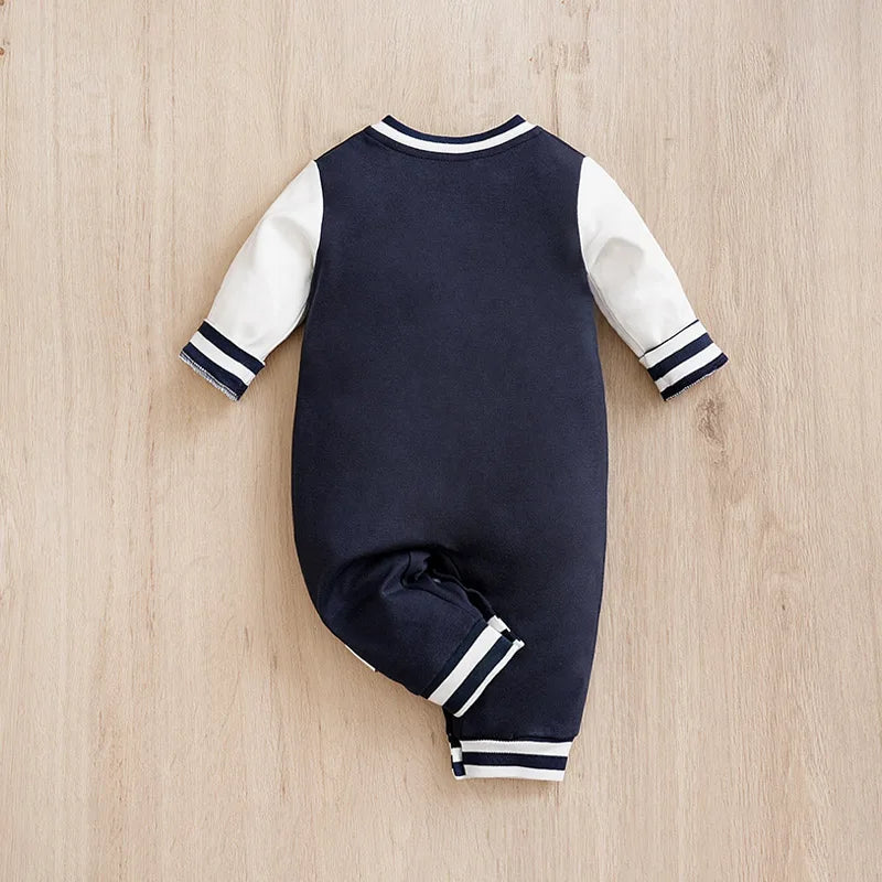 Shop Newborn Baby Baseball Footies Jumpsuit