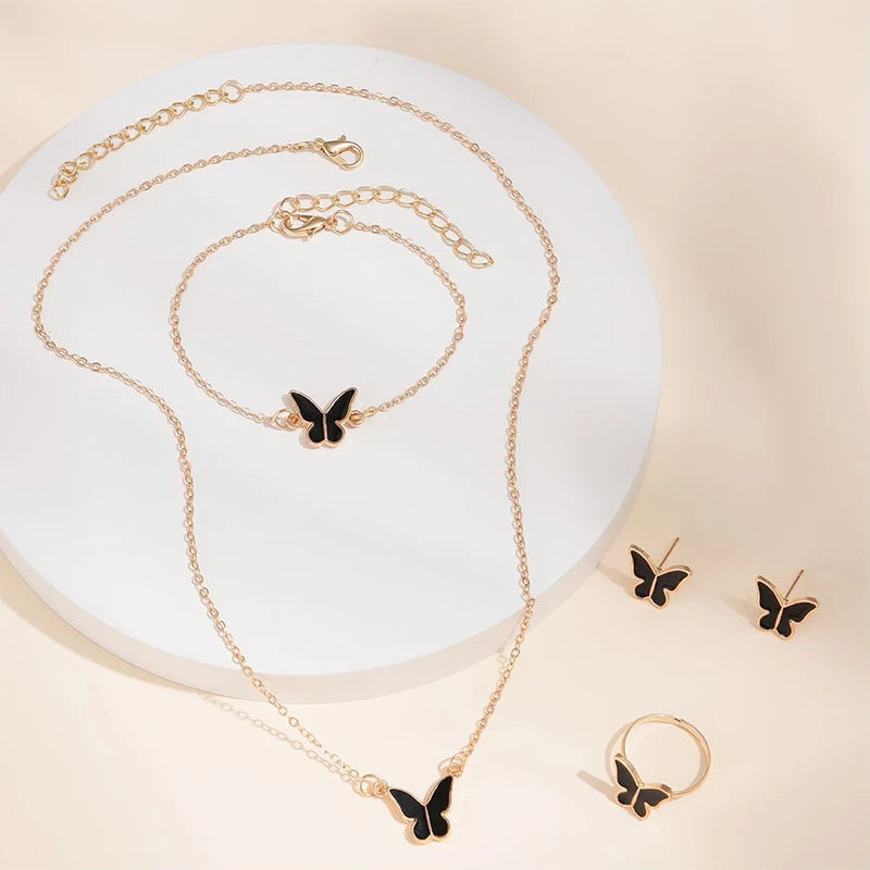 5PCS Fashion Butterfly Jewelry Set for Women