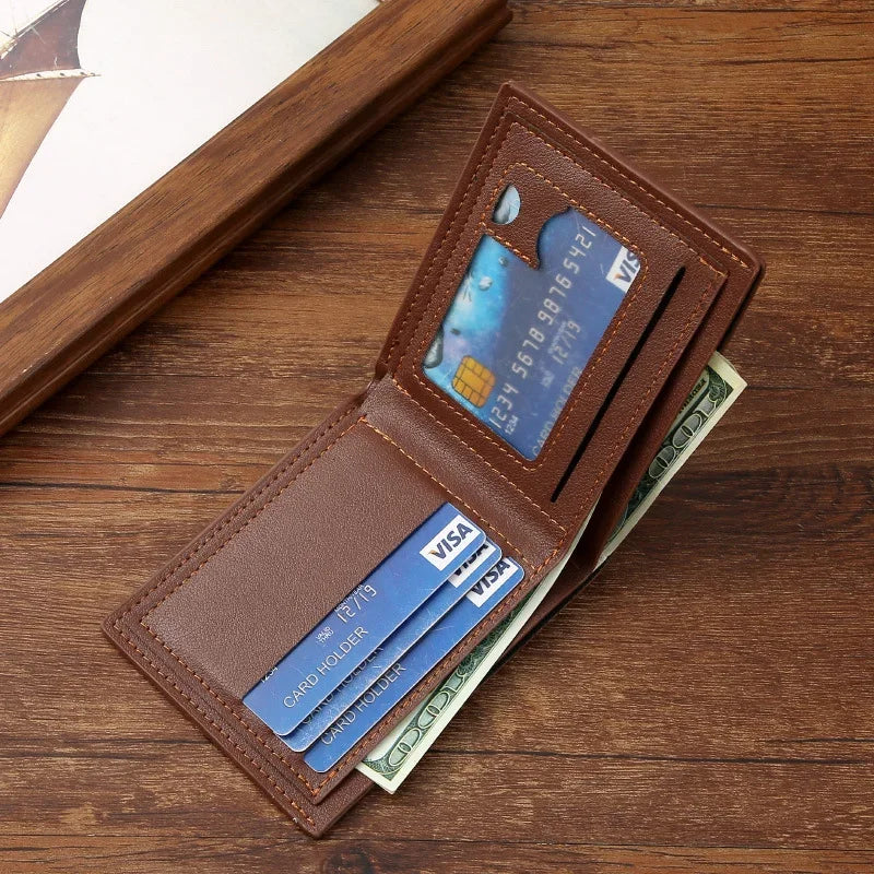 Men Inserts Foldable Wallets Picture Coin Slim Purses Business Money Credit ID Cards Holders Vintage Protection Capacity Bags - Mozarto Enterprise