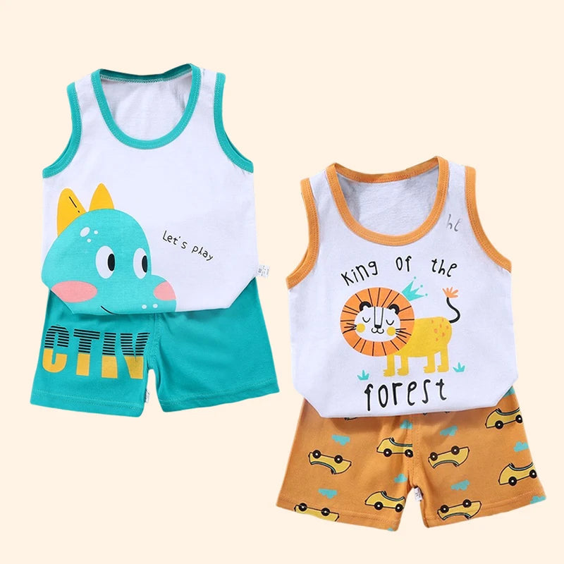 Stylish 2PCS Children's Summer Vest Suit