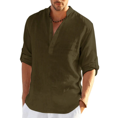 Explore Men's Linen Long Sleeve T-Shirt