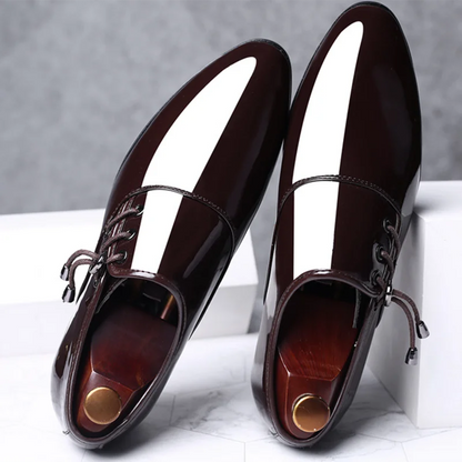 Trending Italian Patent Leather Shoes for Men Business Shoe Lace Up Oxfords Plus Size Male Wedding Party Shoes Men Black Leather - Mozarto Enterprise