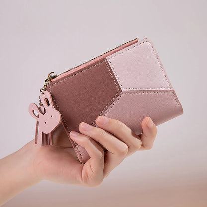 Women's Wallet PU Leather Women's Wallet Made of Leather Women Purses Card Holder Foldable Portable Lady Coin Purses - Mozarto Enterprise