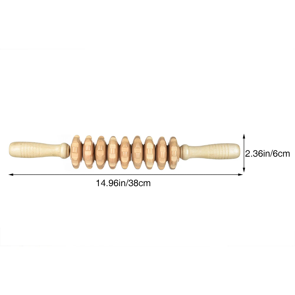 Buy 9-Wheel Wooden Abdomen Massager