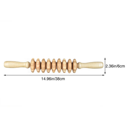 Buy 9-Wheel Wooden Abdomen Massager