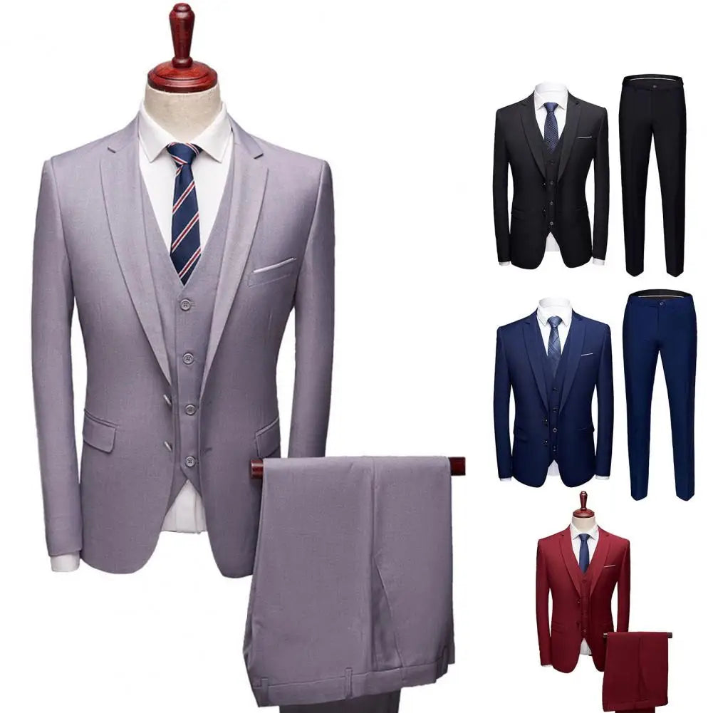 Great  Men Suit Pockets Slim Fit Formal Suit Separates 3 Piece Set Plus Size Formal Suit for Groom - Mozarto Enterprise