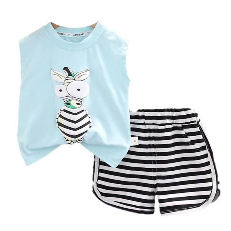 New Summer Baby Girls & Boys Vest Shorts Set