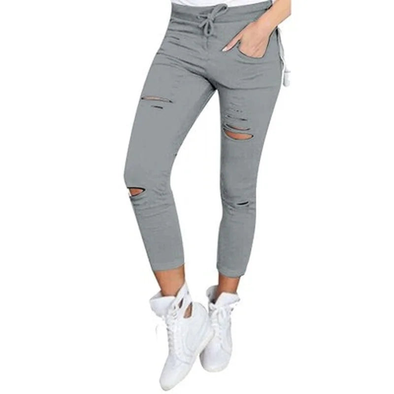 New Ripped Jeans for Women Women Big Size Ripped Trousers Stretch Pencil Pants Leggings Women Jeans Woman Jeans - Mozarto Enterprise