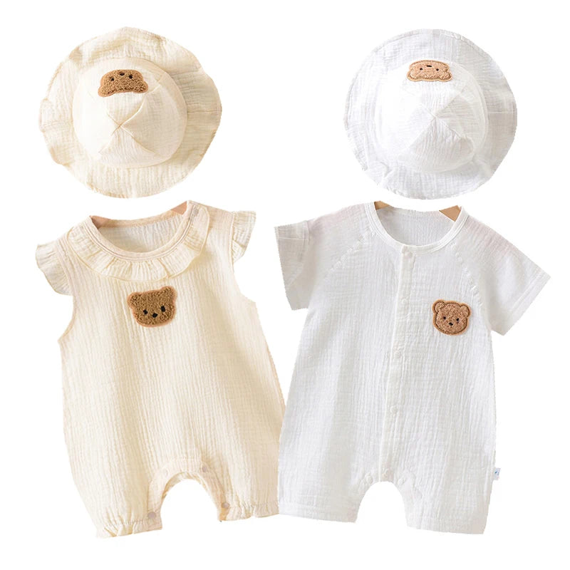 Stylish 2Pcs Baby Jumpsuit & Hat Set