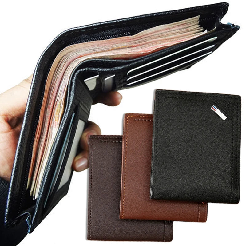 Men Inserts Foldable Wallets Picture Coin Slim Purses Business Money Credit ID Cards Holders Vintage Protection Capacity Bags - Mozarto Enterprise