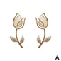 Elegant Tulip Necklace & Drop Earrings Set