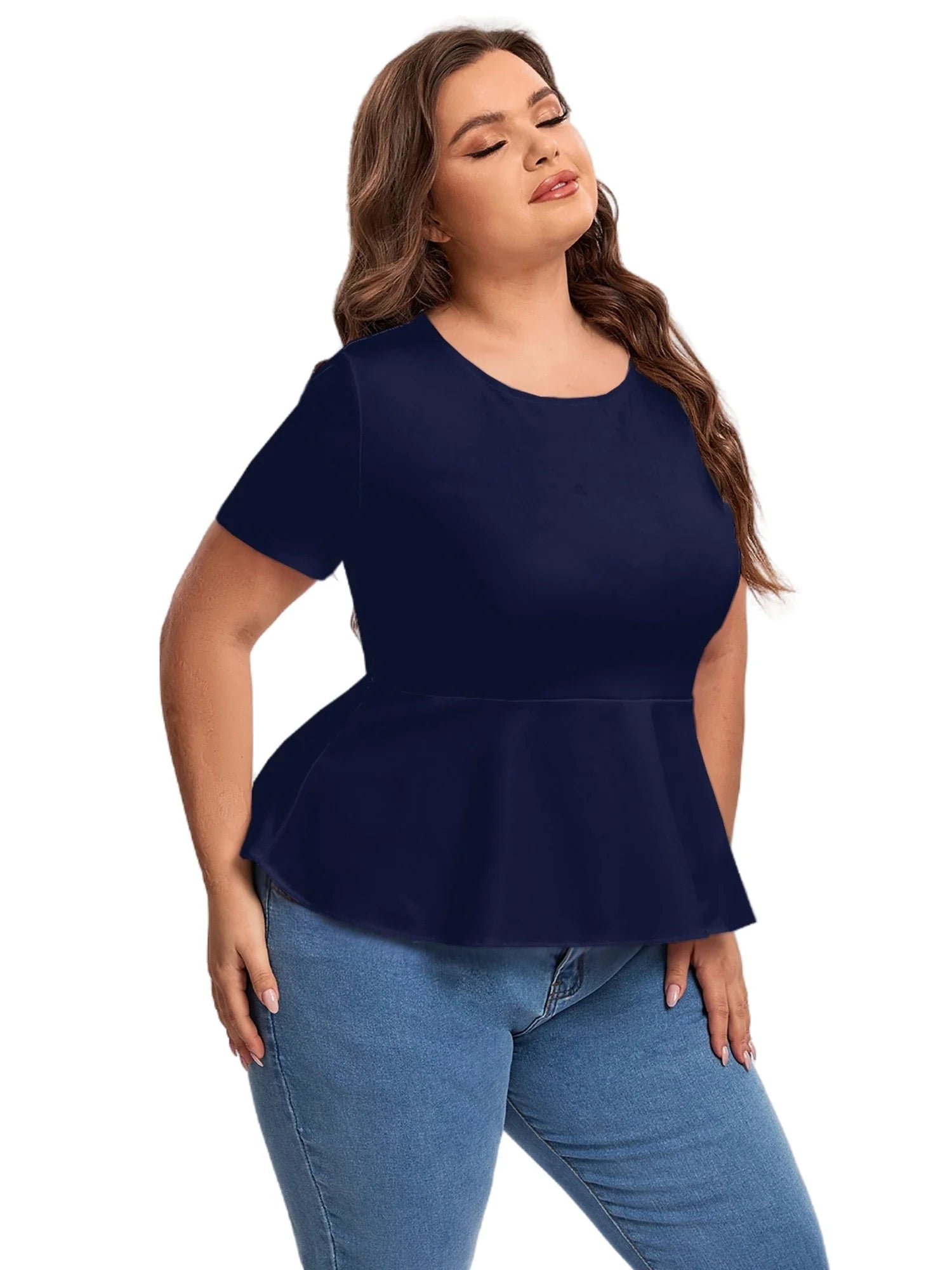 Buy Plus Size Elegant Peplum Top 