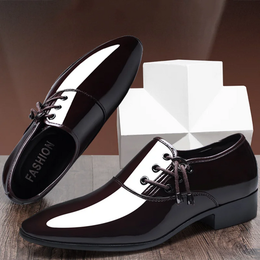 Trending Italian Patent Leather Shoes for Men Business Shoe Lace Up Oxfords Plus Size Male Wedding Party Shoes Men Black Leather - Mozarto Enterprise