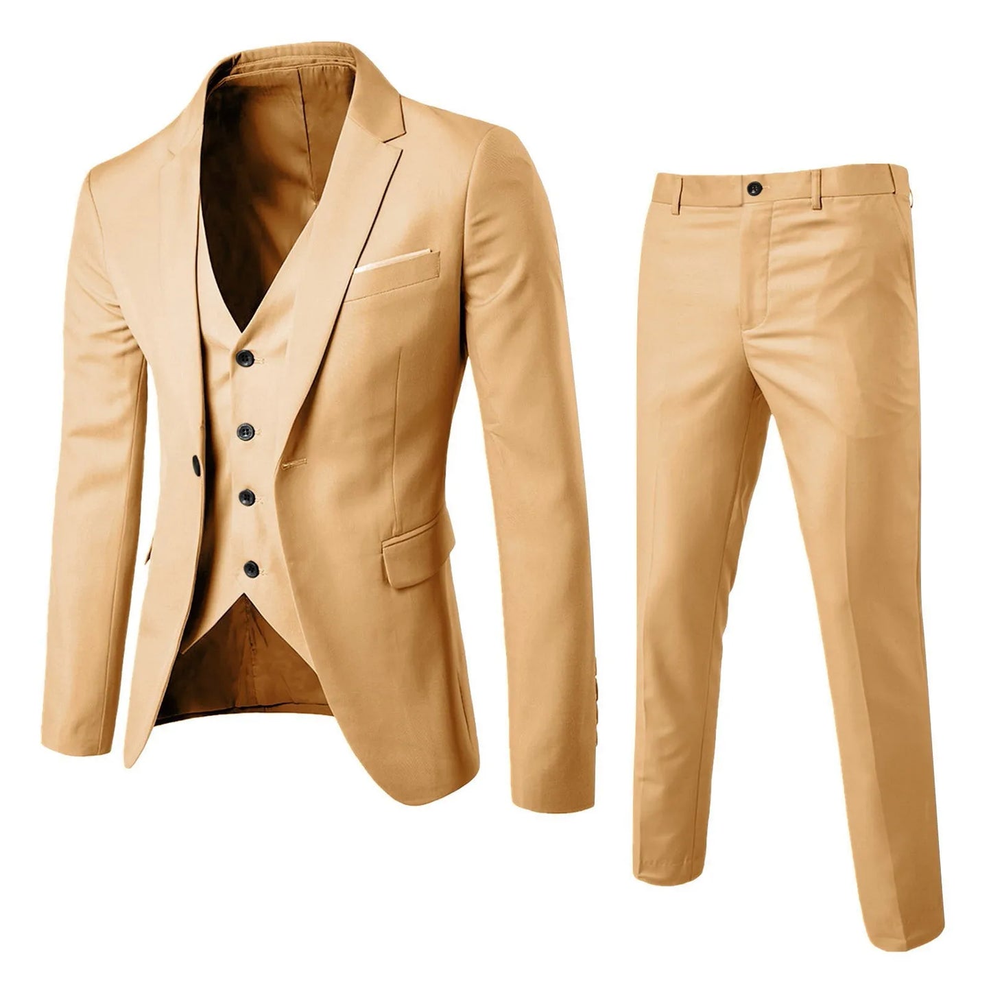 Men’s Slim 3 Piece Suit | Jacket Vest & Pants