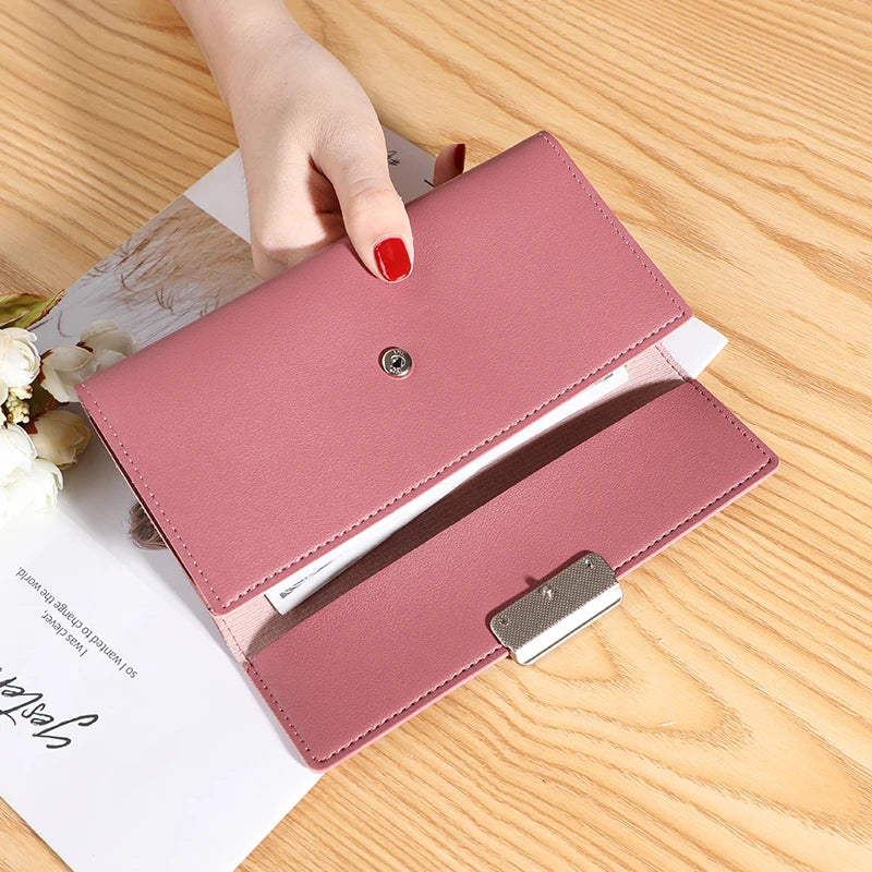 New Korean-style Long Handbag Three Fold Multi-card Slot Fashion Simple Women's Pu Leather Wallet - Mozarto Enterprise