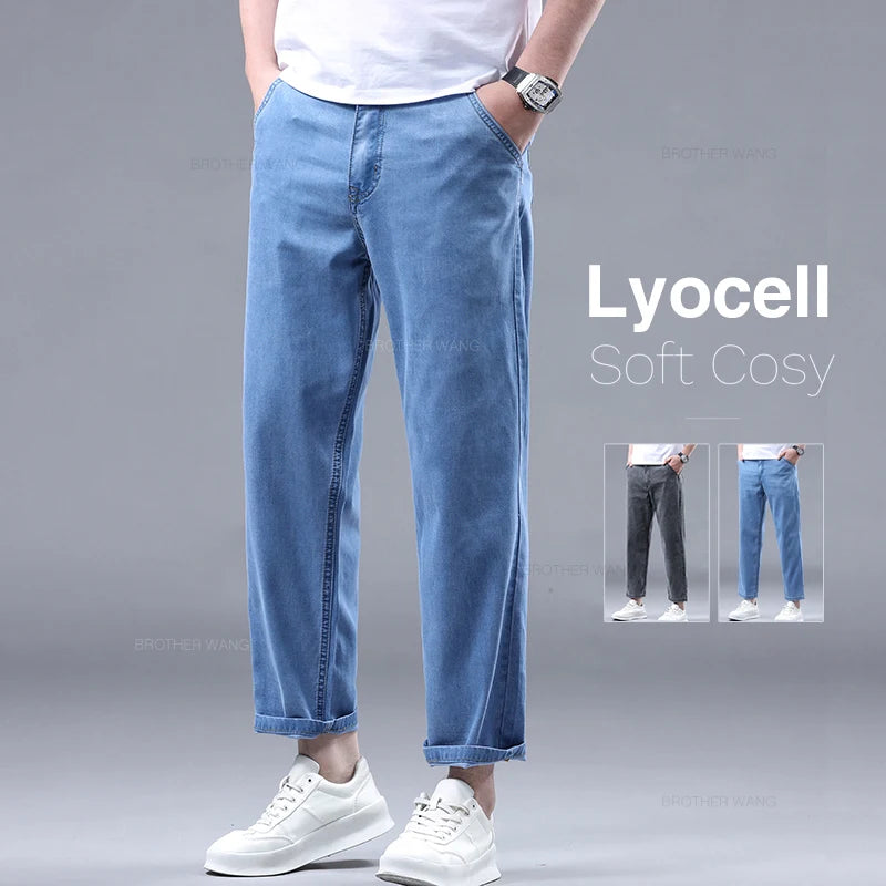 Summer Men's Straight Casual Thin Jeans