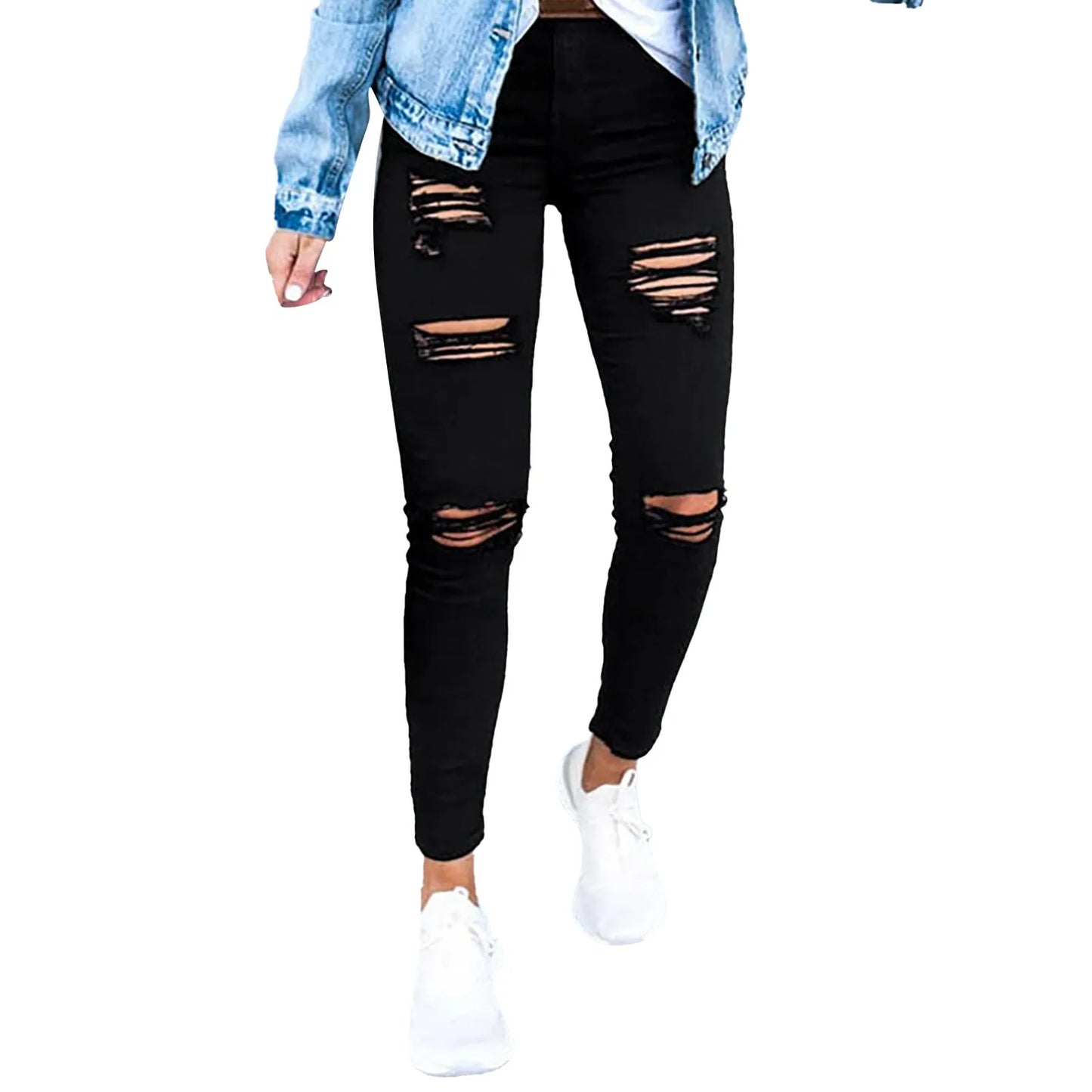 Women's Jeans Black Stretch Slim Skinny Pencil Denim Trousers Fashion Versatile High Waist Casual Denim Trousers Baggy Jeans - Mozarto Enterprise