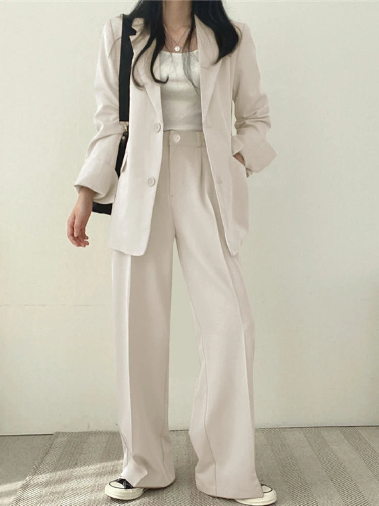 Plus Size Women's Suit Jacket & Trousers Set