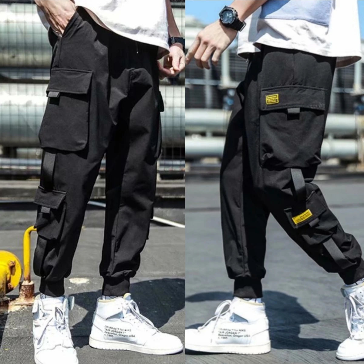 New Workwear Pants Men'S Cargo Pants Casual Hip Hop Hit Color Multiple Pockets Trousers Streetwear Sportswear Sweatpants - Mozarto Enterprise