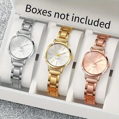 Stylish 3pcs Women's Quartz Watch Set