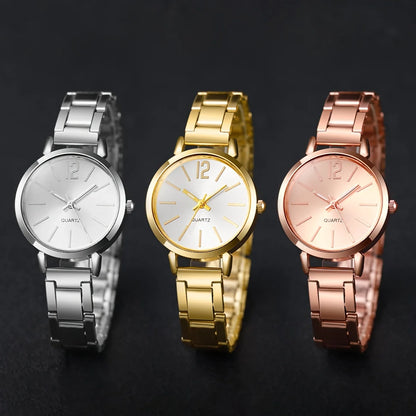 Stylish 3pcs Women's Quartz Watch Set