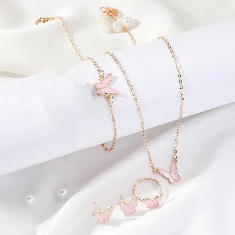 5PCS Fashion Butterfly Jewelry Set for Women