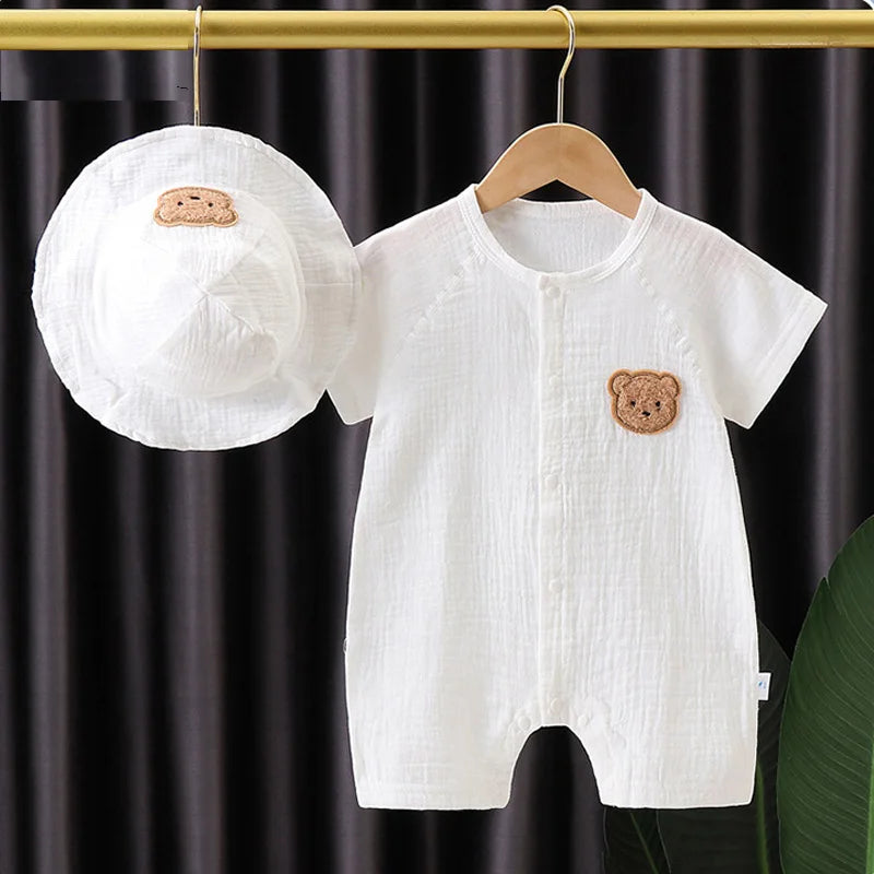 Stylish 2Pcs Baby Jumpsuit & Hat Set