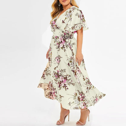 Buy Plus Size Women's Floral Chiffon Dress