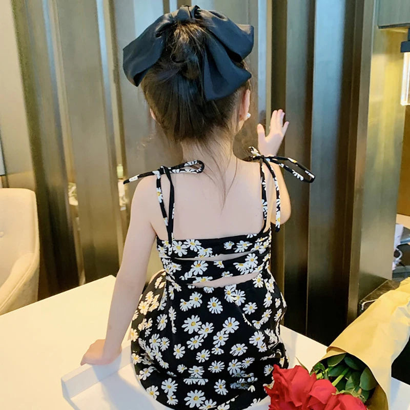 Summer Children's Baby Floral Dress Sleeveless Printing Kids Gilrs Girls Casual Strap Dresses