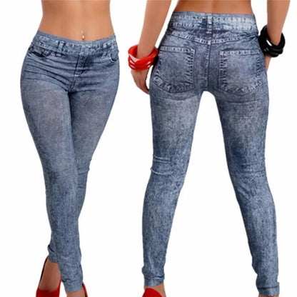 Hot Style Women Fashion Stretch Plus Jeans Lady's Denim Faux Jean Pants Sexy Leggings - Mozarto Enterprise