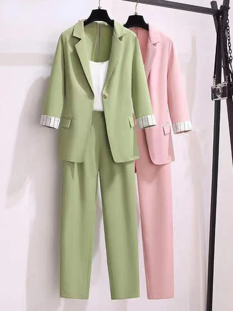 Spring New Plus Size Korean Women's Suit